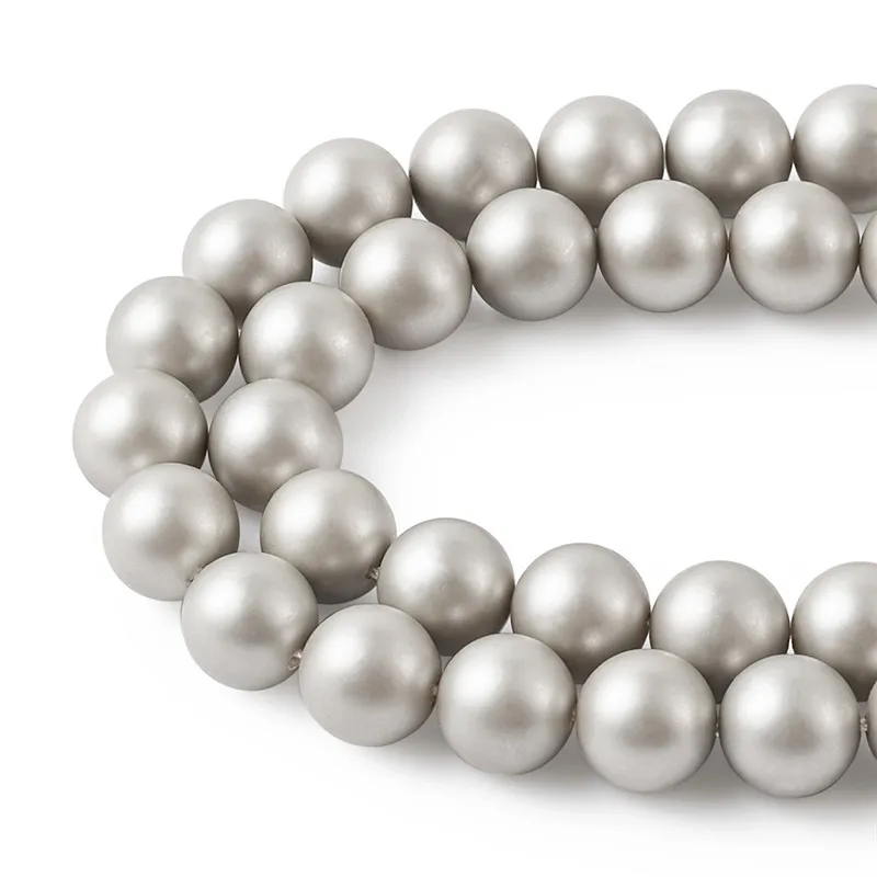 

1 Strand Round Frosted Shell Pearl Beads Strands Loose Spacer Beads for Jewelry Making DIY Accessories Findings 4 6 8 10 12mm