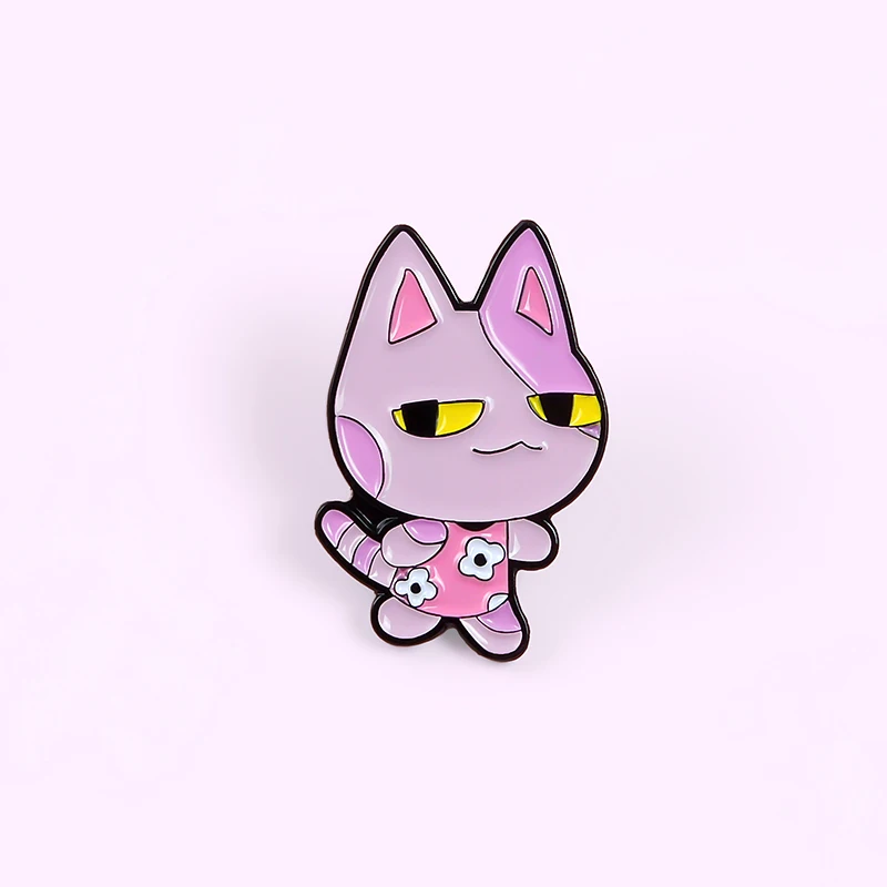 Game Bob Enamel Pin Pink Dress Cat Animal Brooch Backpack Clothes Lapel Custom Cute Kitten Badge Jewelry Gift For Women Men | Украшения и
