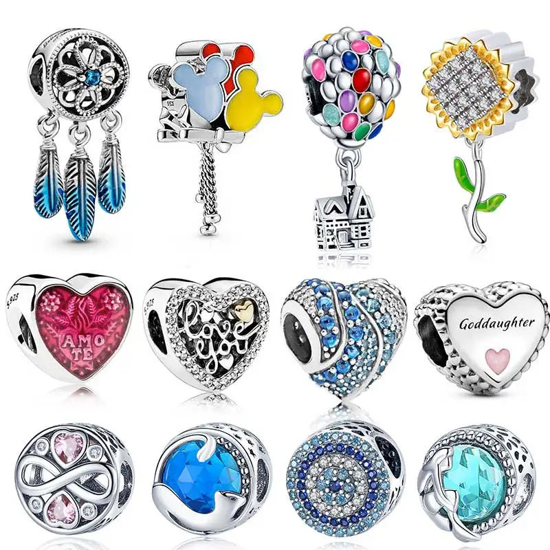 

Genuine 925 Sterling Silver Charms Balloon Beads Fit Original 3mm Bracelet&BangleMaking Fashion DIY Jewelry For Women