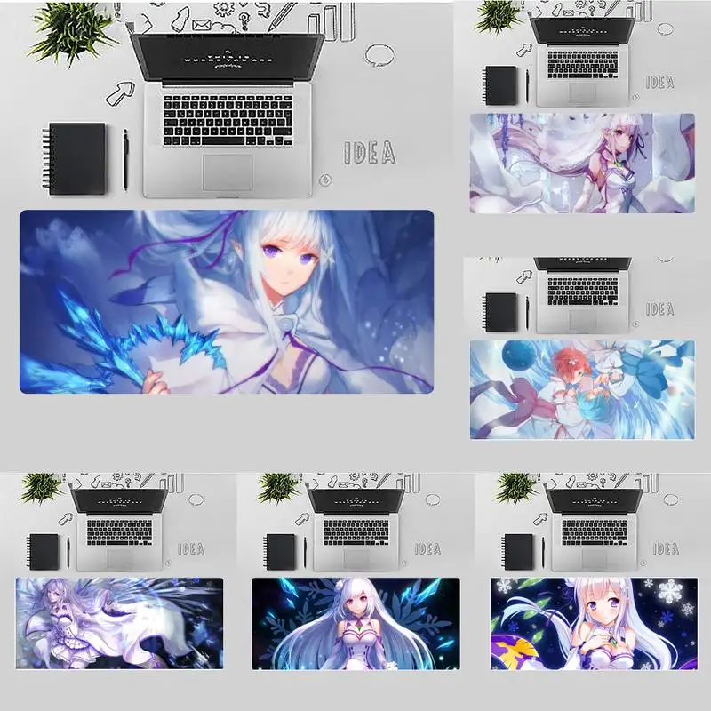 

Life in another world from scratch kawaii girl Rubber PC Computer mousepad Desk gamer Large Mouse Mats Non-slip Laptop Cushion