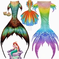 2022 hot big mermaid tail kids adult women men mermaid tail no flipper beach costumes mermaid swimsuits