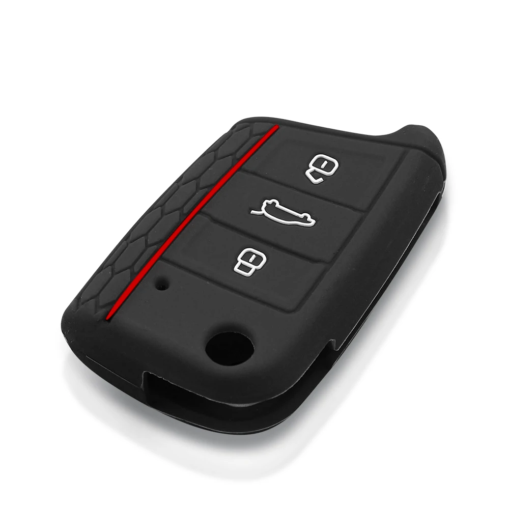 Автомобильный чехол для ключей KEEYOU силиконовый Volkswagen VW Golf 7 mk7 Skoda Octavia A7 SEAT Leon Ibiza Fob