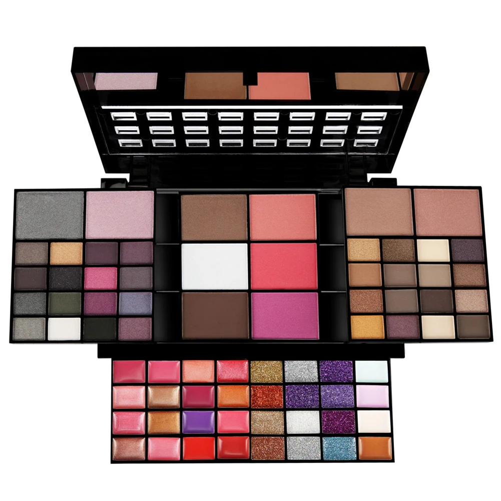 

74 Color Matte Glitter Eyeshadow Blush Foundation Powder Makeup Palette Professional Makeup Set with Mirror Brushes