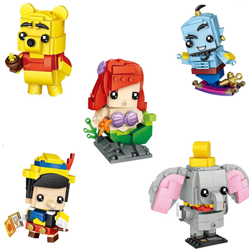 Мини-фигурка из мультфильма Disney nanobrick волшебная лампа в виде блока Русалка Ариэль