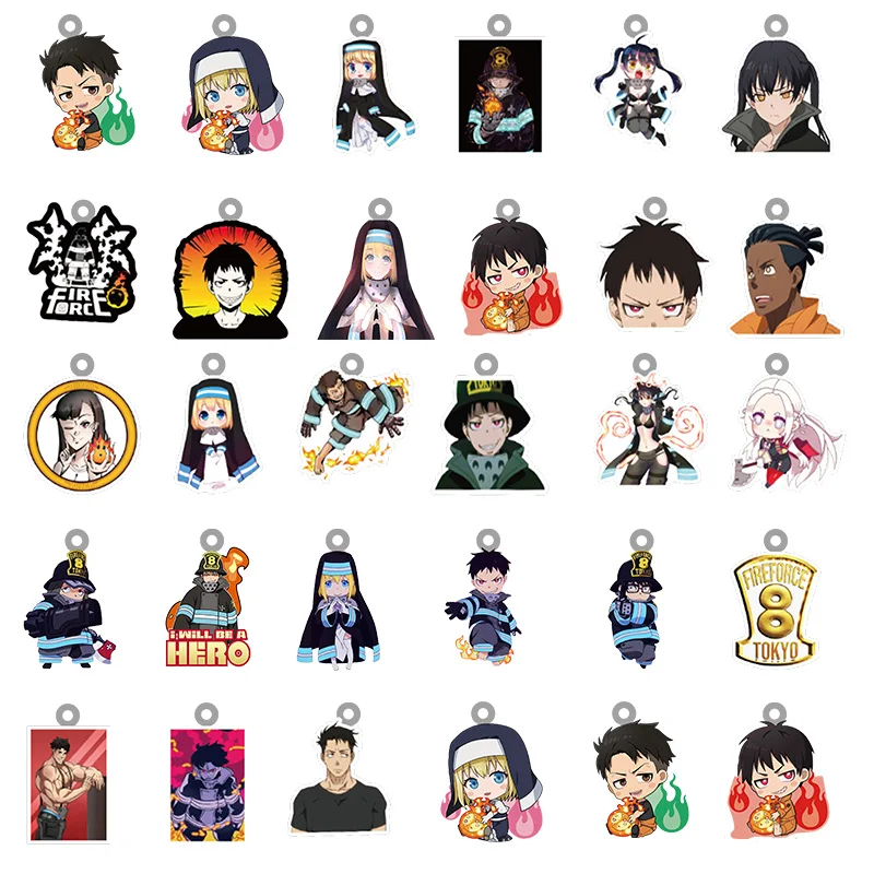 

Anime Fire Force Acrylic Charms Pendants For Cartoon Jewelry Making Animation Peripheral Epoxy Resin Accessories NEW 2021