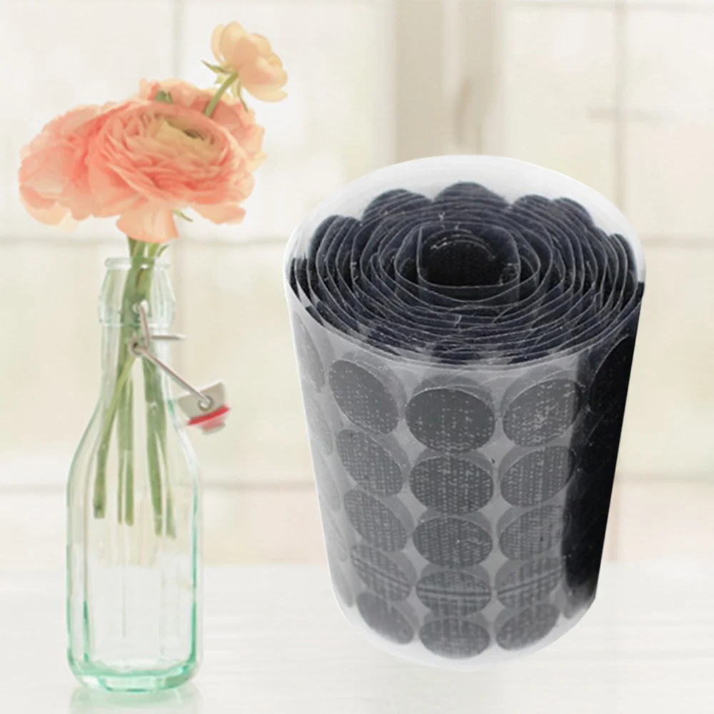 

500 Pairs 20mm Diameter Round Back Sticky Tapes Hook and Loop Self Adhesive Dot Tapes