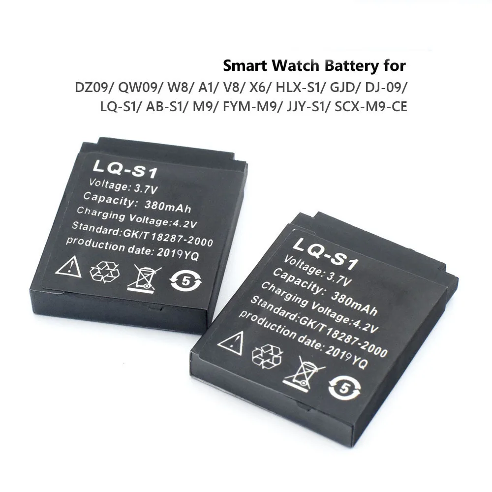 5 10 шт Прочный смарт часы батарея LQ S1 3 7 V 380mAh литиевая аккумуляторная для DZ09