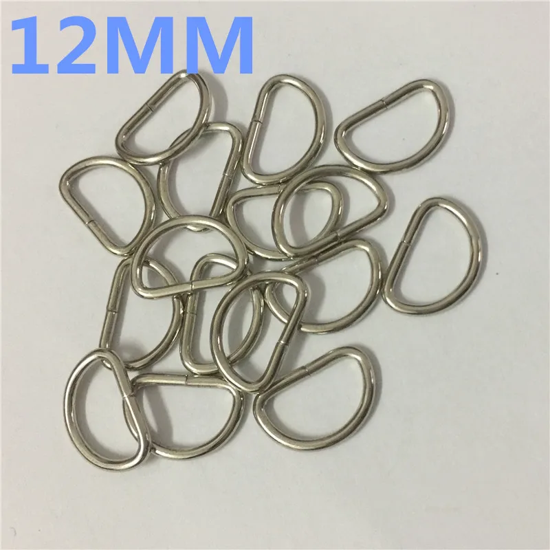 

50pcs Metal D Ring Silver D-Rings Buckles Inner Width 12MM Webbing Strapping Belt Purse Bags Handbag Sliver Buckles