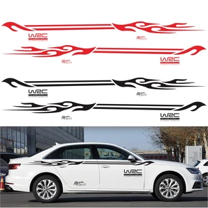 2 шт. пламени вытягивающийся цветок автомобиля Стикеры тела Стикеры s изменение тела линия талии вытягивающийся цветок полоски стайлинга автомобилей Стикеры s Декор Стикеры s
