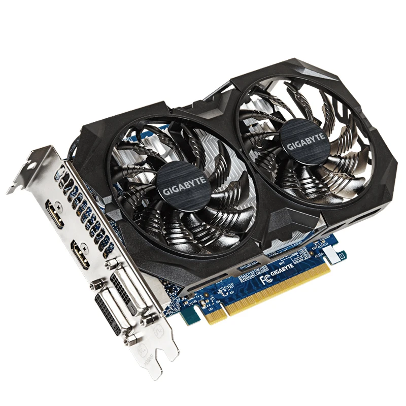 GIGABYTE Видеокарта GTX 750 Ti Оригинальная карта с NVIDIA GeForce для ПК б/у карт 750Ti GPU 2 ГБ GDDR5 128