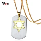 Vnox Съемная Звезда Давида, кулон, ожерелье из нержавеющей стали, металлическое золото