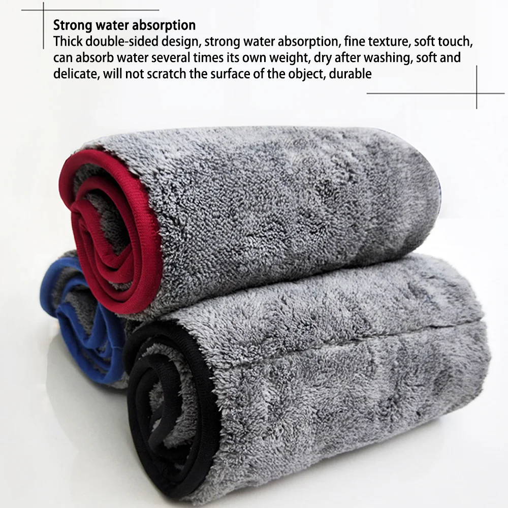 

Car Cleaning Towel 1000GSM 42*48cm Soft Coral Fleece Detailing Microfiber Cloths Towel Garden Kitchen Accessories