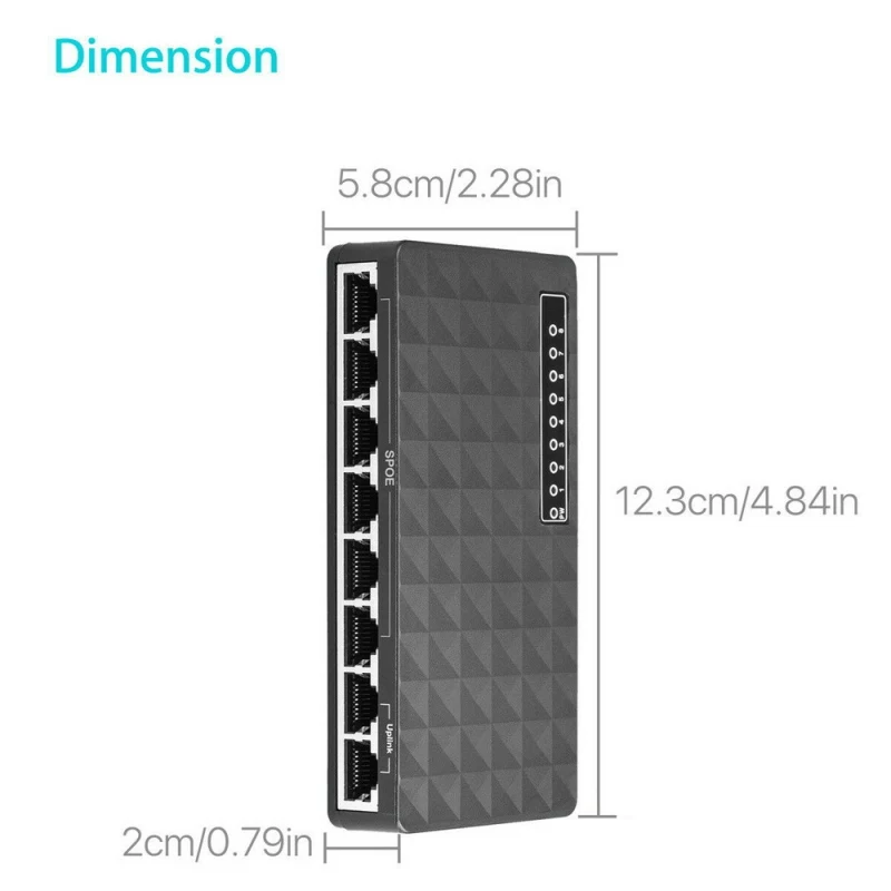 1 шт. Практичный Прочный Настольный сетевой мини коммутатор Ethernet на 8 портов 100