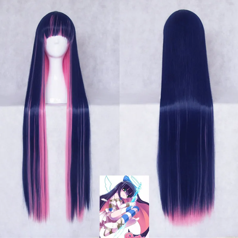 Чулки с подвязкой анархий чулок Косплей парики 100 см/39 дюймов синие Розовые