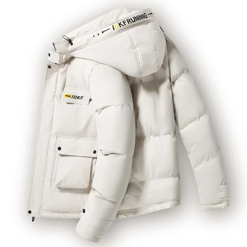 Jacket with Hood Trendy Brand Thick Hooded Warm Jacket Autumn and Winter Men's Fashion Cotton Clothing Harajuku Men's Clothing