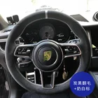 Чехол на руль из черной замши для Porsche Taycan 3 Panamera Macan Cayenne 718 911 9YA 971, аксессуары для интерьера автомобиля