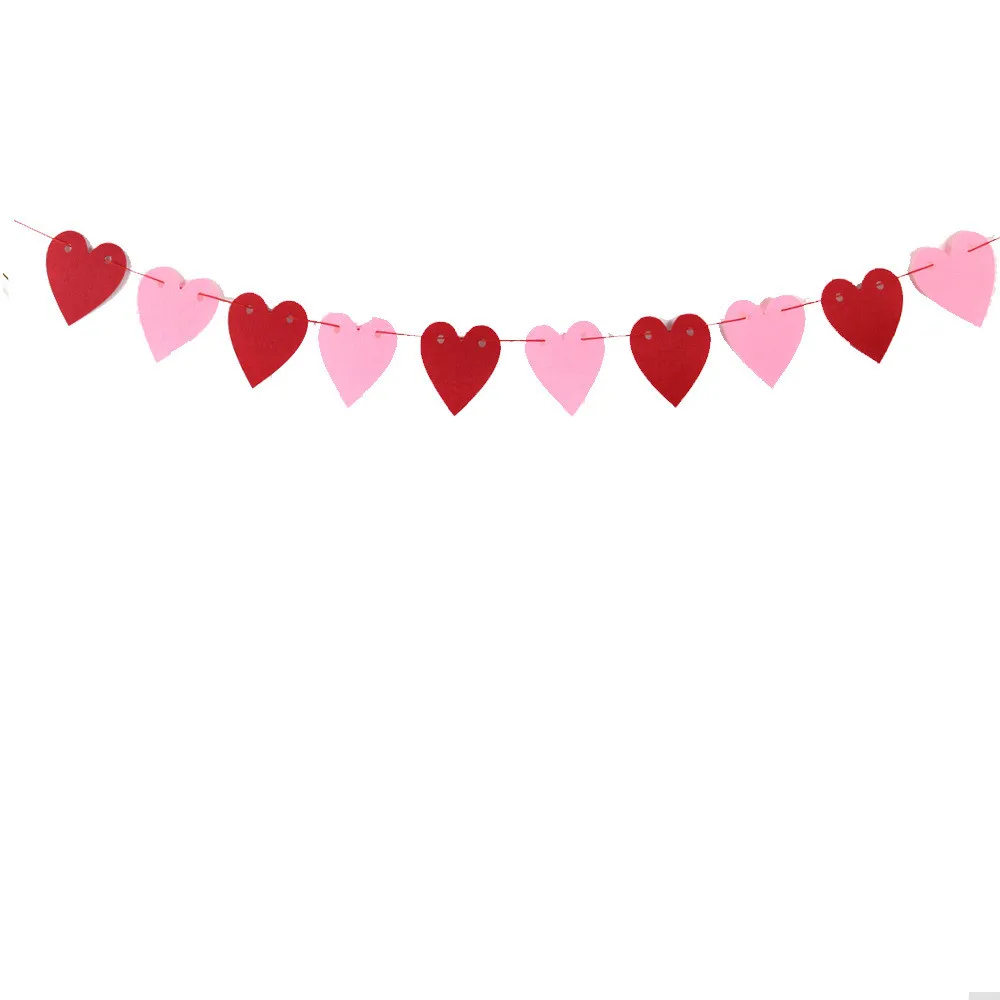 

1set Love Banner Heart Letters Mine Burlap Paper Flag Party Favor Decor Valentines Day Wedding Party Supplies