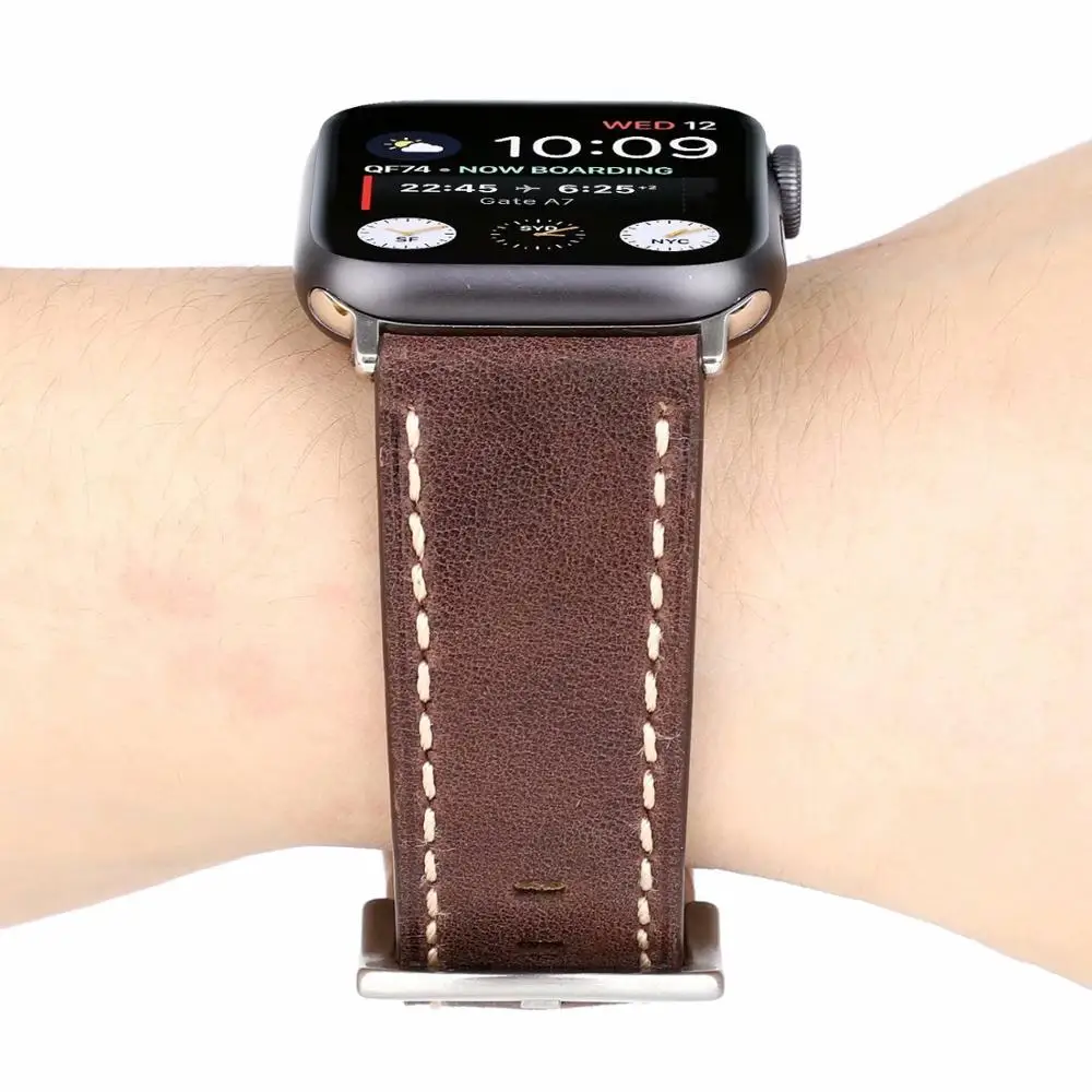 Ремешок для наручных часов apple watch версии натуральная кожаный ремешок 38 мм 40 42 44