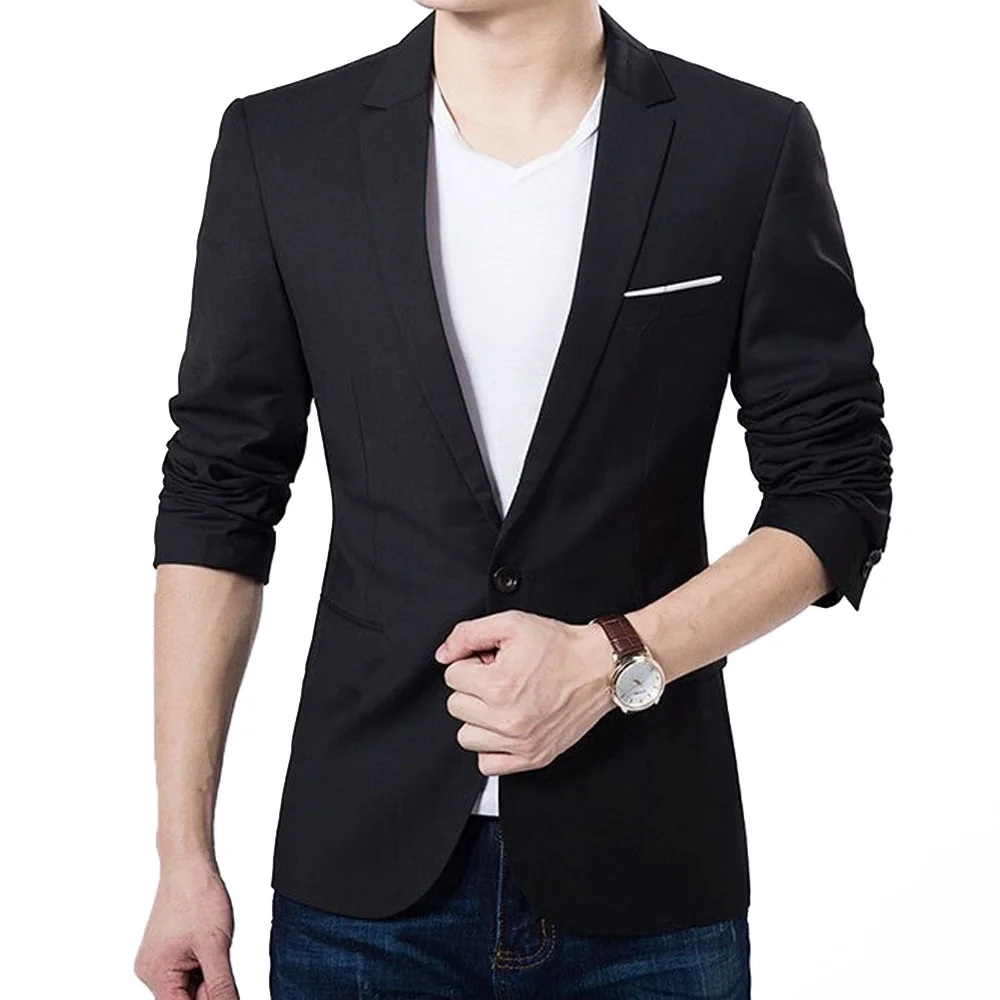 

Men's Blazer Men's Jacket Party Wedding Comfortable Casual Men's Top L-3XL Pure Color Work Faddish
