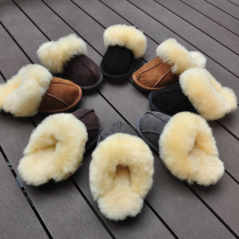 Зимние теплые домашние тапки высокого качества с мехом большие размеры пара