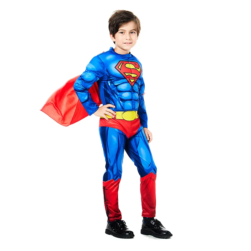 Карнавальный костюм для мальчиков мускул супергерой Супермен Одежда-накидка
