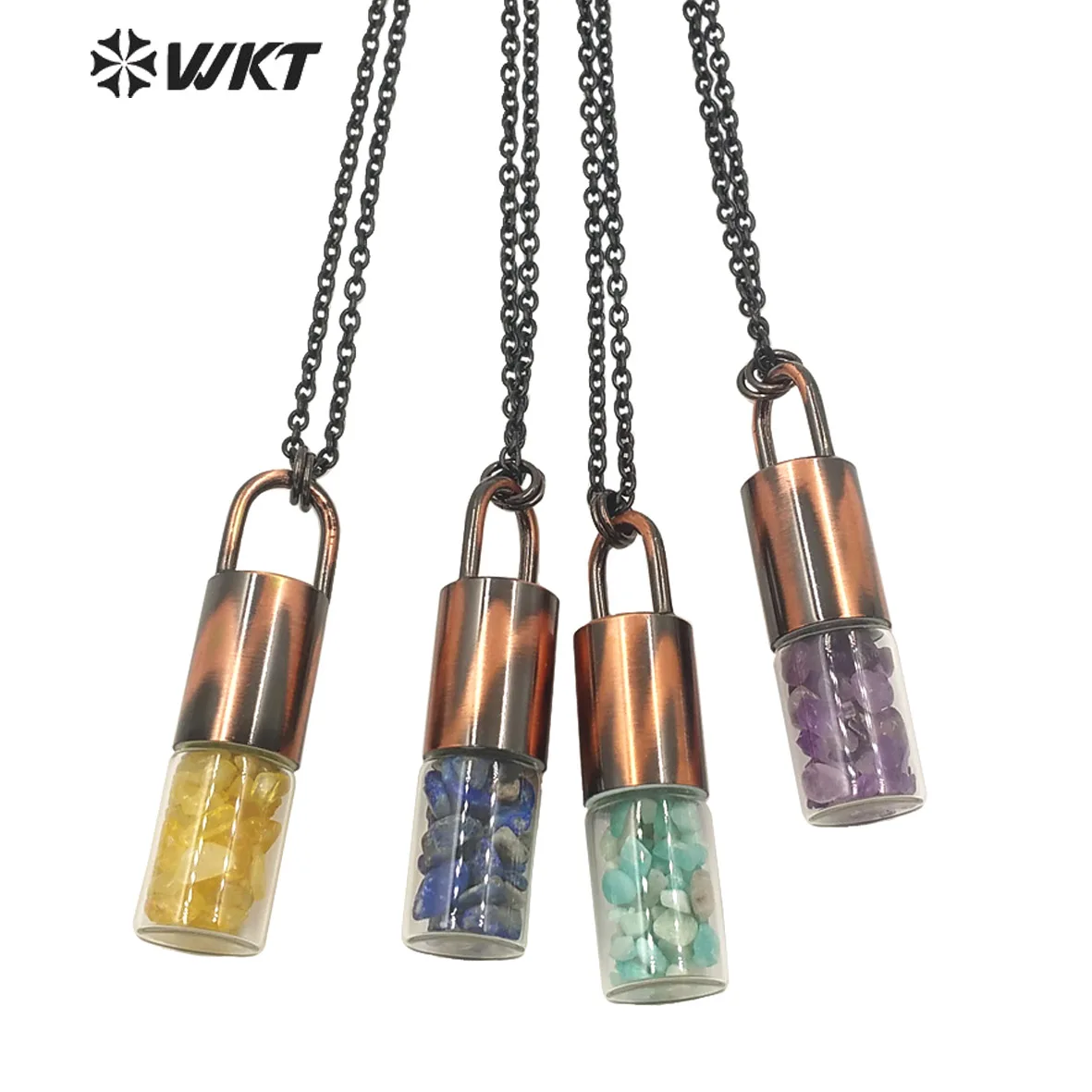 WT-N1324 женское богемное антикварное медное самородящееся ожерелье с бутылкой из