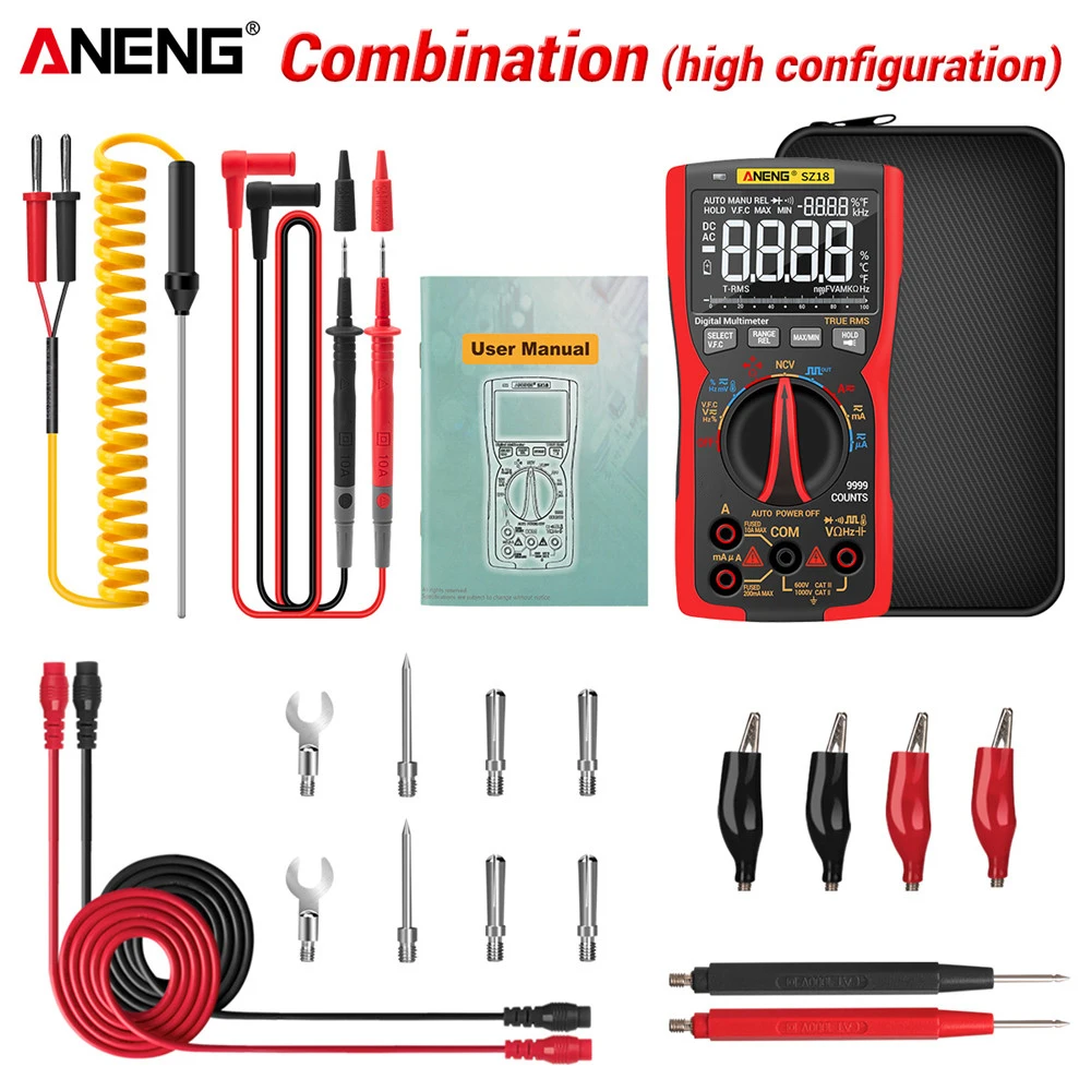 

ANENG SZ18 Digital Multimeter 9999 Professional True RMS Analog Tester Multifunction DIY Transistor Capacitor Testers Meter