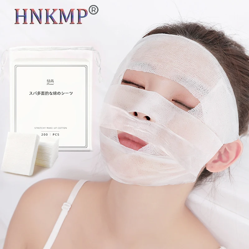 

HNKMP 200pcs Stretchable Soft Cotton Pad Facial Makeup Remover Clean Thin Section Cotton Wet Wipes Special Cotton Towels