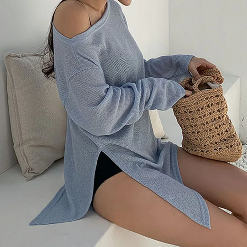 

Bikini Cover Up Swimwear Swimsuit Bathing Suit See Through Long Sleeve T-Shirt Tops Summer Beach Dress