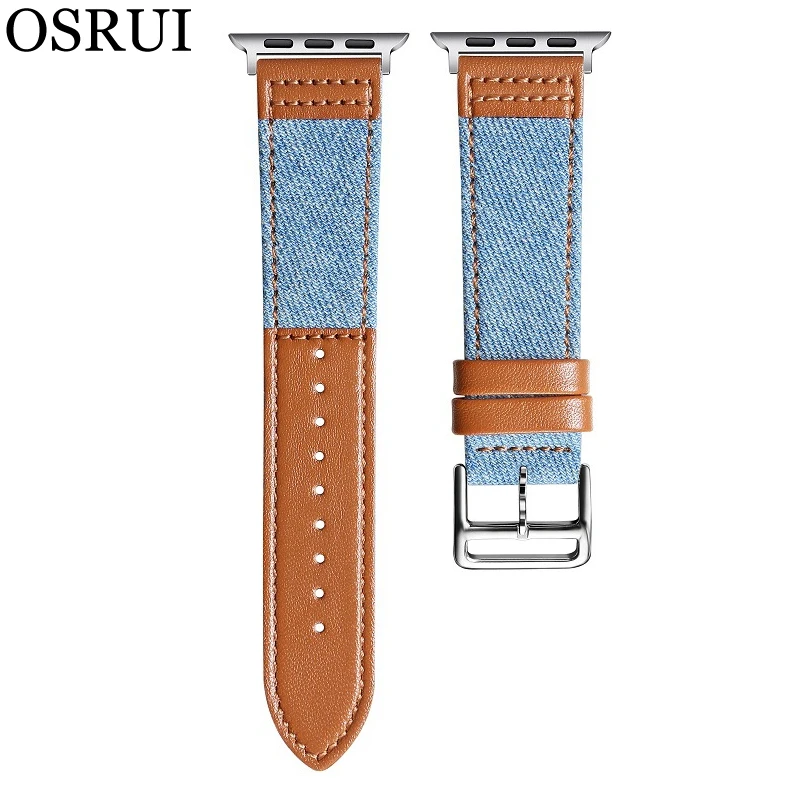 Ремешок для apple watch band 5 4 44 мм 40 холщовая кожа correa iwatch 3 2 1 42 38 браслет наручный