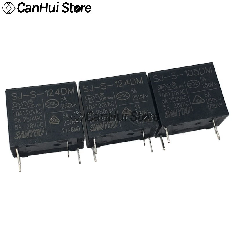 

5 шт./лот реле SJ-S-105DM 5V SJ-S-112DM 12V SJ-S-124DM 24V 5A 250VAC 4PIN 100% оригинал Новый