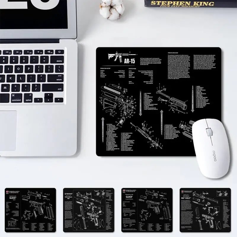 

Luxury TEKMAT AR15 GLOCK G4 office Mat mouse non-slip pad player pad small size rubber Gaming mouse Pad office Desk Mat