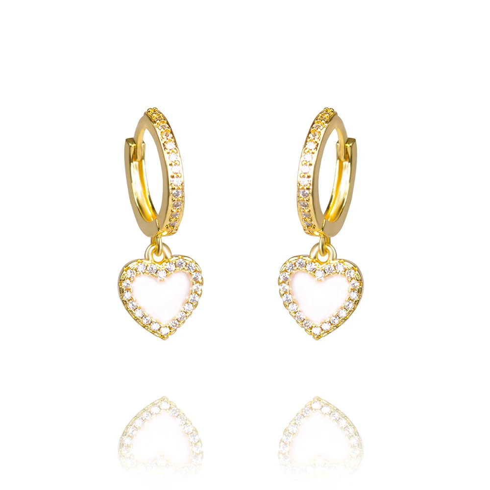 Женские серьги с радужным цирконием висячие кубическим кристаллом бабочкой и