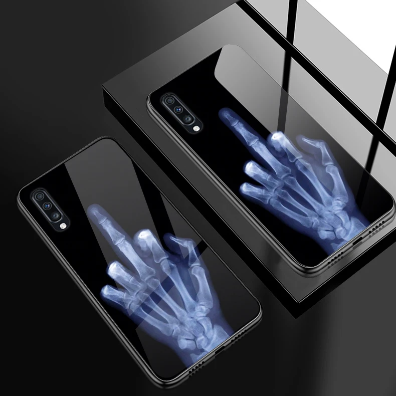 H143 Для samsung Galaxy A10 A20 A30 A40 A50 A70 A80 A90 A6S A8S закаленное Стекло крышка J4Plus M10 M20 M30 Note9 противоударный чехол для телефона - Цвет: H143