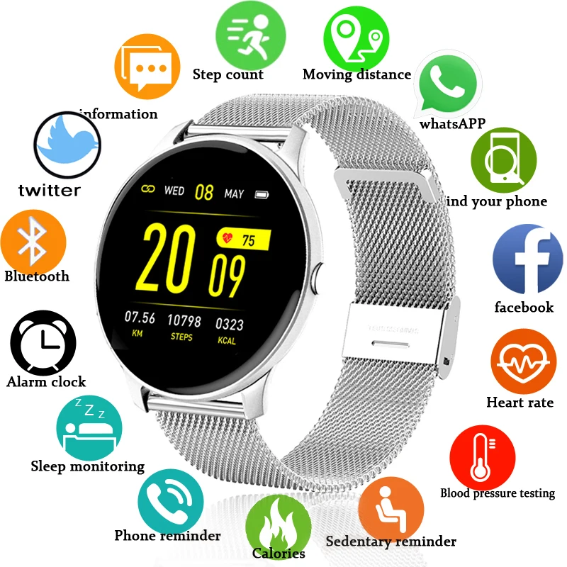 

LIGE New Color Screen Smart Watch Women men Multifunctional Sport Heart Rate Blood Pressure IP67 Waterproof Woman Smartwatch+Box