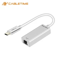 cabletime usb c ethernet adapter 1000mbps to rj45 lan network card usb c 3 1 type c hub for samsung galaxy note9 macbook c045