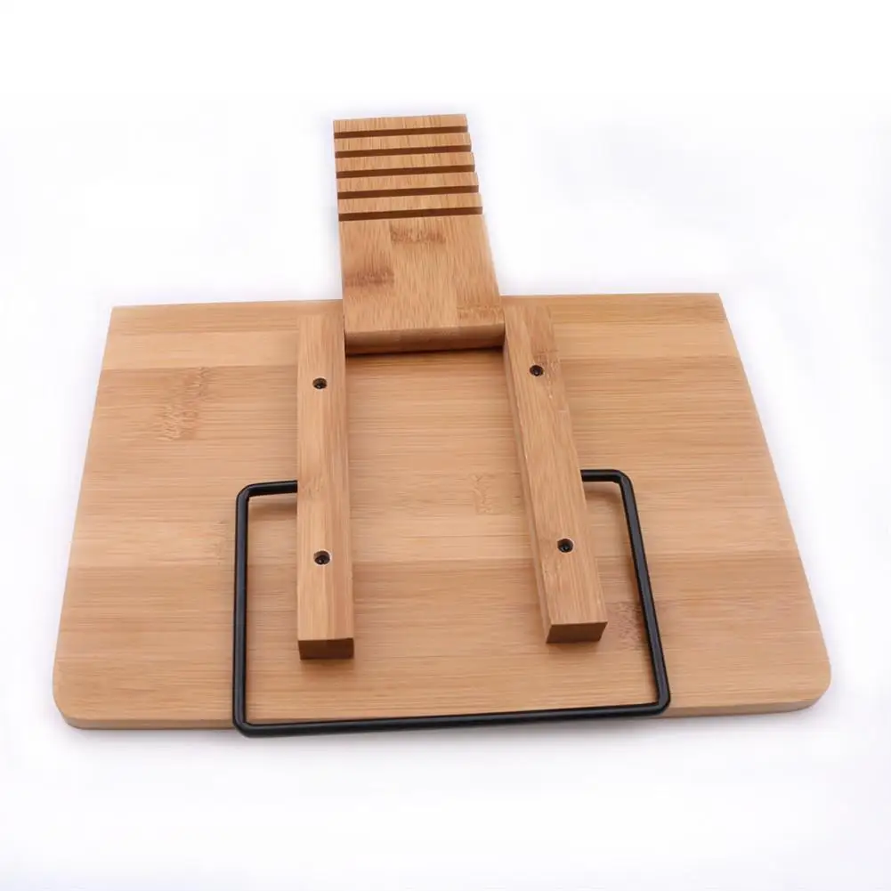 Newest Flanger Portable Fordable Desktop Bamboo Book Stand Reading Holder for Music Books Textbooks Tablets Laptop with Clips | Спорт и