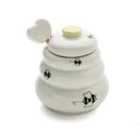 2pcslot mini honey pot ceramic honey jar with wooden dipper lovely gift for weddings baby showers birthdays daily using