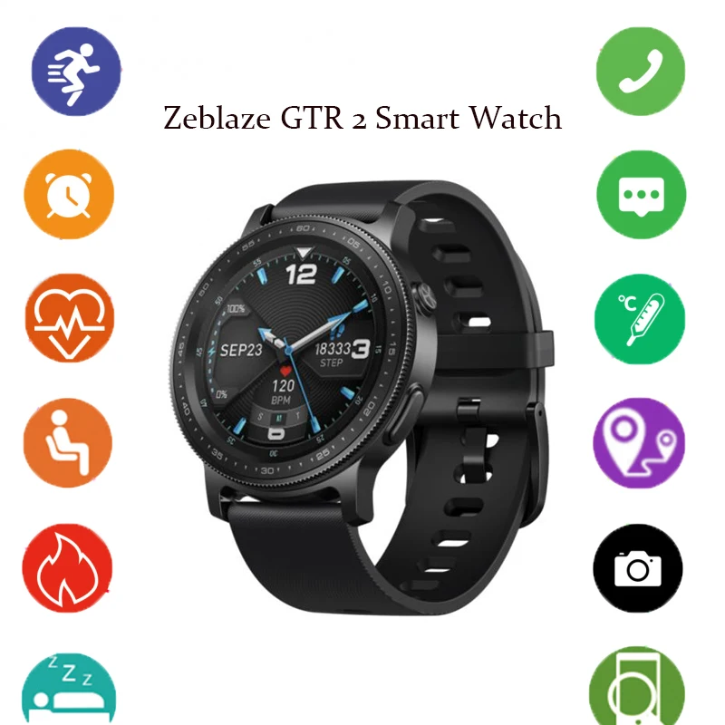 

Zeblaze GTR 2 Smart Watch Sports Fitness Blood Oxygen Blood Pressure Heart Rate 24-hour Monitor Smart Bracelet IP68 Waterproof