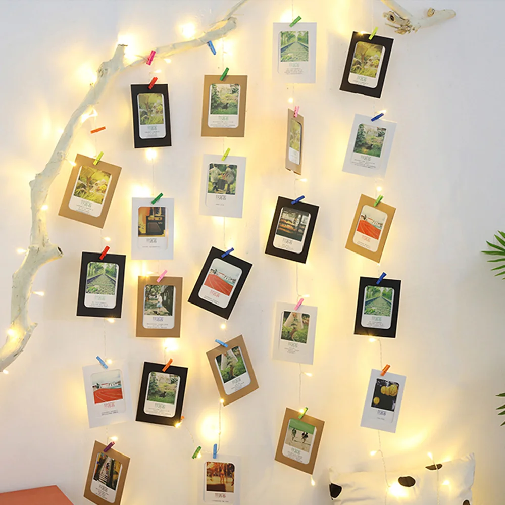 50 Красочные зажимы для подвешивания фотографии фото гирлянды светильник s 5 м 16.4ft