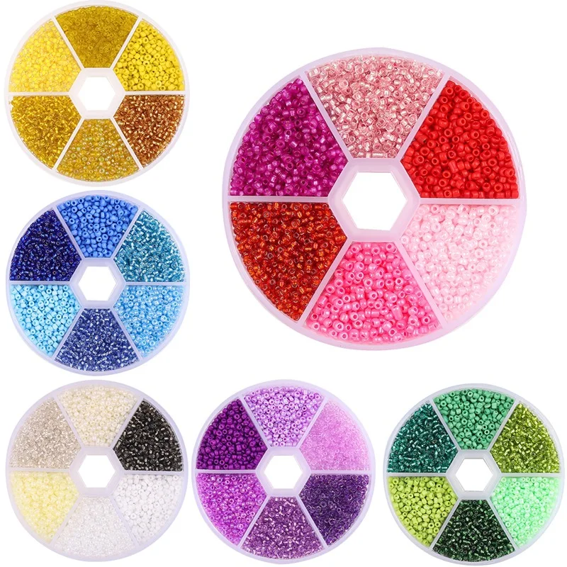 

2mm6 lattice glass millet bead combination set DIY self-made beading material jewelry accessories wholesale