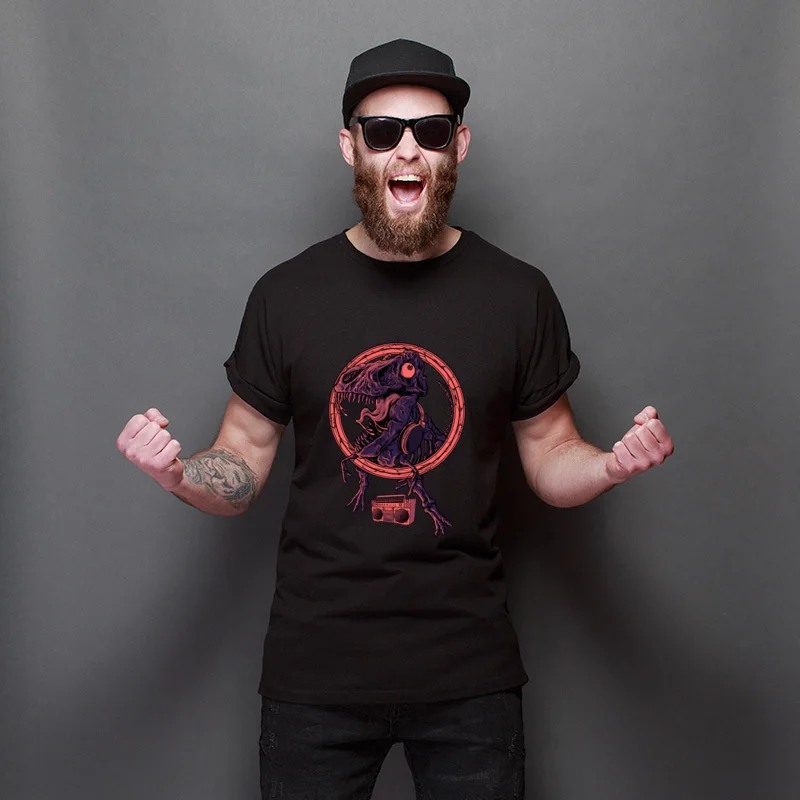 

Dinodanceur Fitness Tight Regular Tee-Shirts Round Neck Crew Neck Clothing Shirt Faddish Cotton Tees Hipster