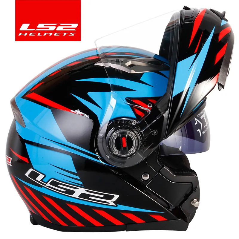 LS2 FF370 флип мото rcycle шлем двойной щит с солнцезащитные очки LS2 модульная двойная линза козырек capacete casco moto вкладыш - Цвет: Blue memory