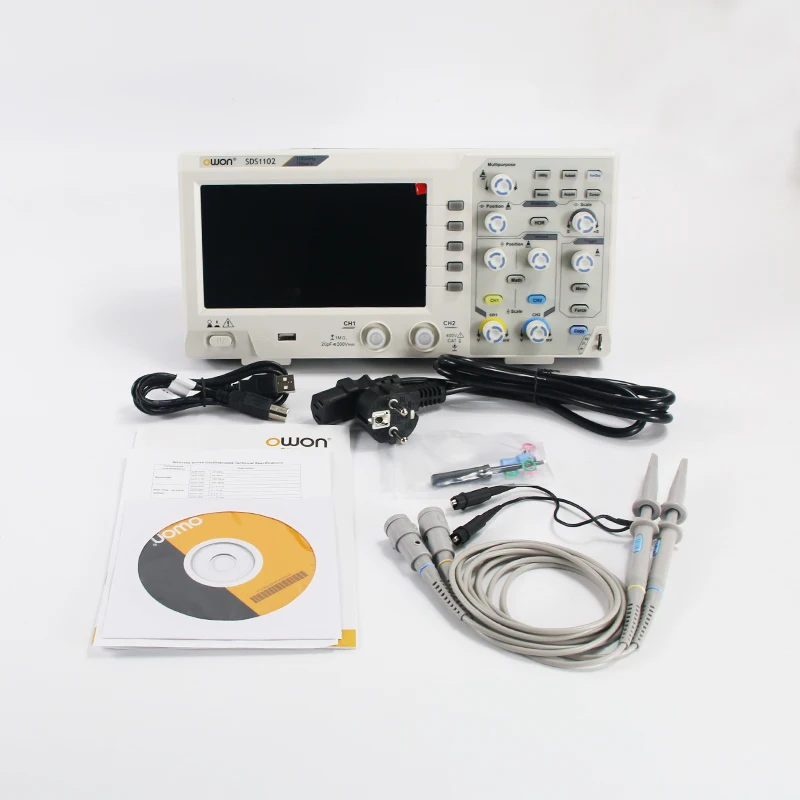 OWON SDS1102 2 канальный цифровой осциллограф полоса пропускания 100 МГц 1GS/s