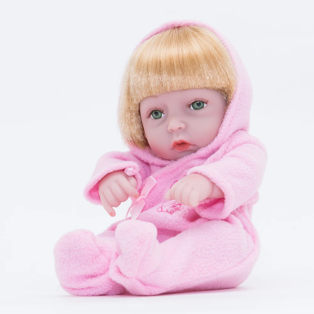 

10" 25cm Mini Baby Bebe Reborn Dolls Realistic Lifelike Full Silicone Vinyl Newborn Babies Toy Kids Birthday Christmas Gift
