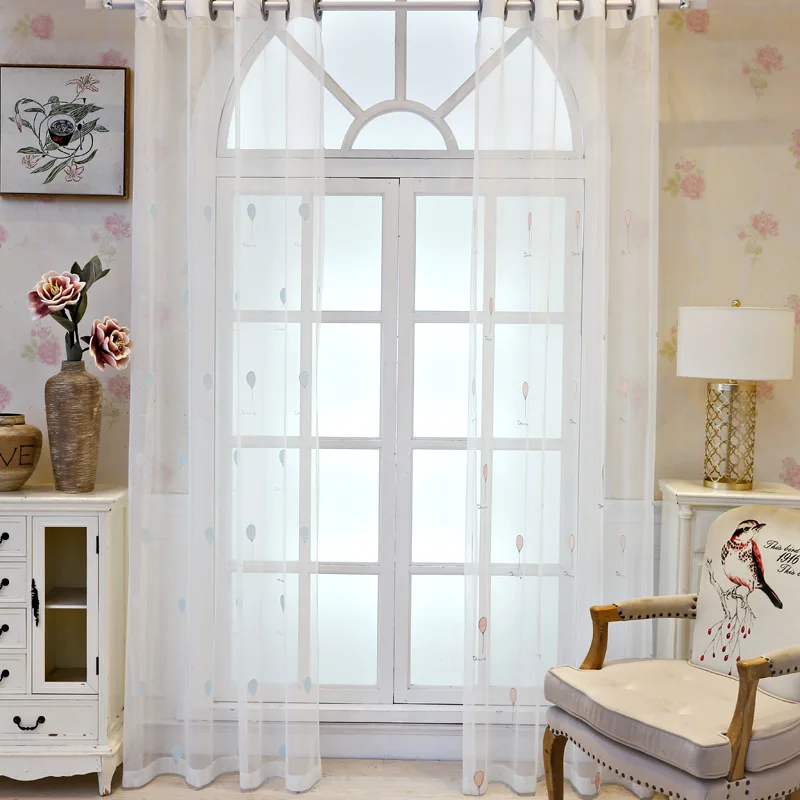 Готовые занавески с вышивкой воздушными шарами тюль для гостиной спальни