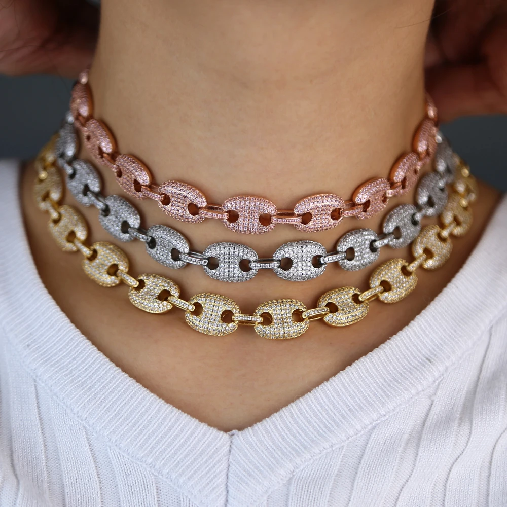 Кубинская цепочка Майами Мужская/Женская роскошное ожерелье из кубинской цепи с