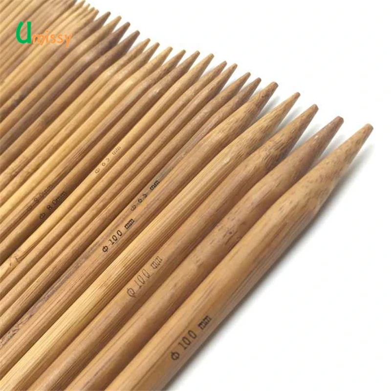 Двойная Точка Вязание Бамбуковые Иглы Ткачество 15 Размеры 5 шт./Размер 75 шт./компл.