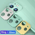 3d-объектив для задней камеры iPhone 11 Pro Max 11pro, чехол из титанового сплава с металлическим кольцом и закаленным стеклом, Защитная пленка для заднего объектива