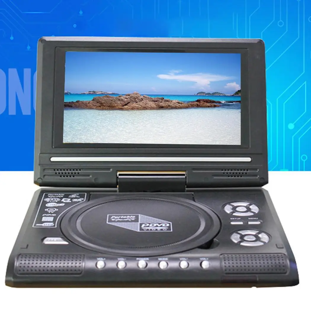 Портативный DVD плеер цифровой мультимедийный проигрыватель с 25 Вт игры FM MP3, WMA радиокарта 90-120 минут JPEG ридер